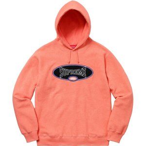 Supreme Reverse Fleece Hooded Sweatshirt. Coral, XL